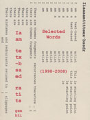I am a text-based artist; Selected words (1998-2008) 